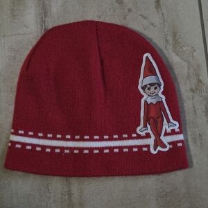 Red Beanie with Elf On The Shelf Design